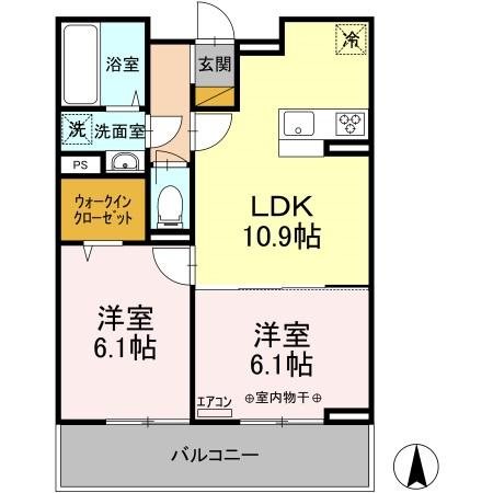 エスポワール 206号室 間取り