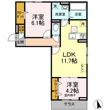 グランレジェイド 101号室 間取り