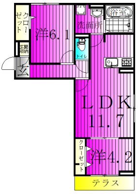 グランレジェイド 101号室 間取り