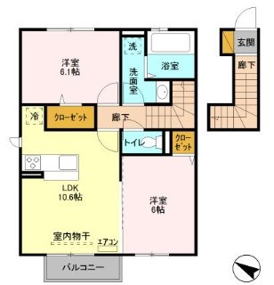 ボヌール 205号室 間取り