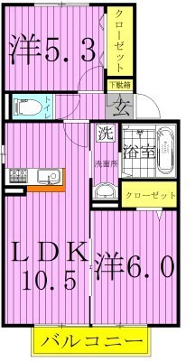 アイリス 102号室 間取り