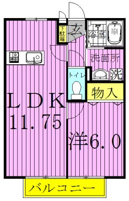 エトワール（布佐） 103号室 間取り