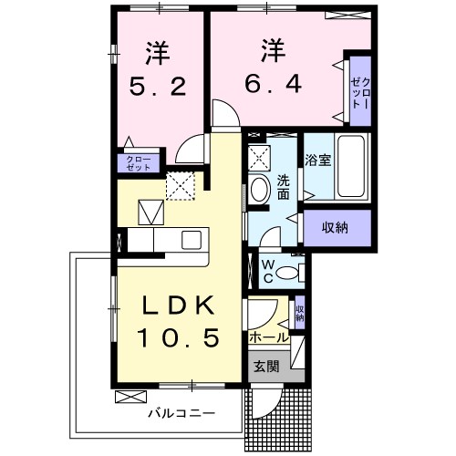 スカイＣ 101号室 間取り