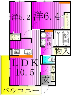 スカイＣ 101号室 間取り