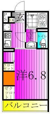 リブリ・エスアイエム 107号室 間取り