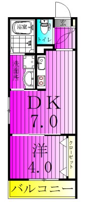 KEN北小金 102号室 間取り