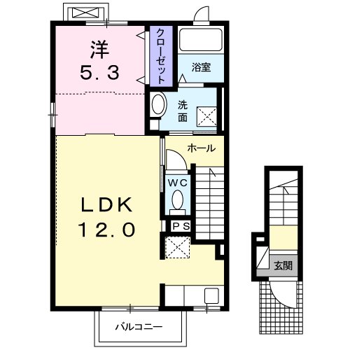 コンフォートC 203号室 間取り