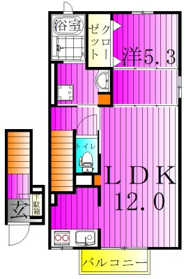 コンフォートC 203号室 間取り