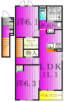 フェリーチェＢ 201号室 間取り