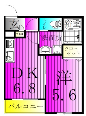 ジーメゾン東鎌ヶ谷 201号室 間取り