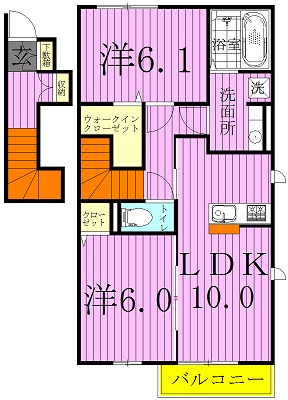 メゾンレーヴ 201号室 間取り