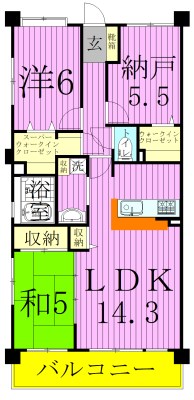 レジディア東松戸 204号室 間取り