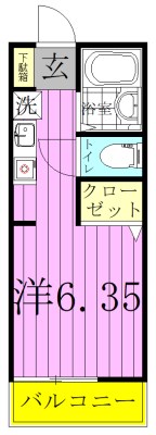 リファレンス胡録台B棟 212号室 間取り