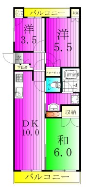 ブランシェ松戸 206号室 間取り