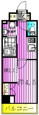 ガリシア竹ノ塚 間取り図