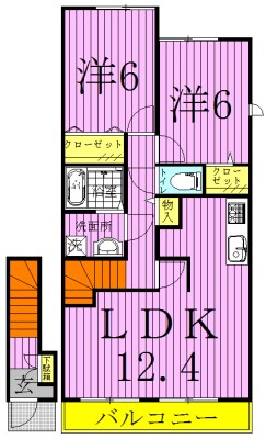 エスティーヌ・フェリオ 203号室 間取り