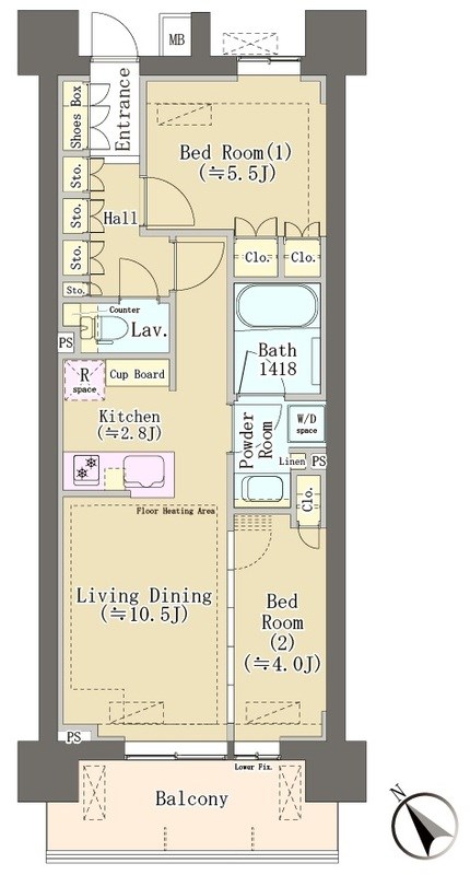 パークホームズ柏あけぼの二丁目 307号室 間取り