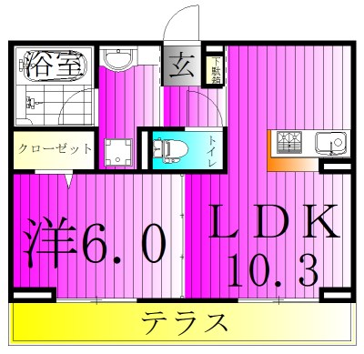 ヌーベルレジデンス 102号室 間取り