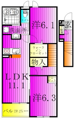 シャルマン　コリーヌ 204号室 間取り
