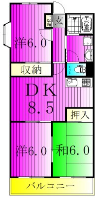 第五千代田マンション 502号室 間取り