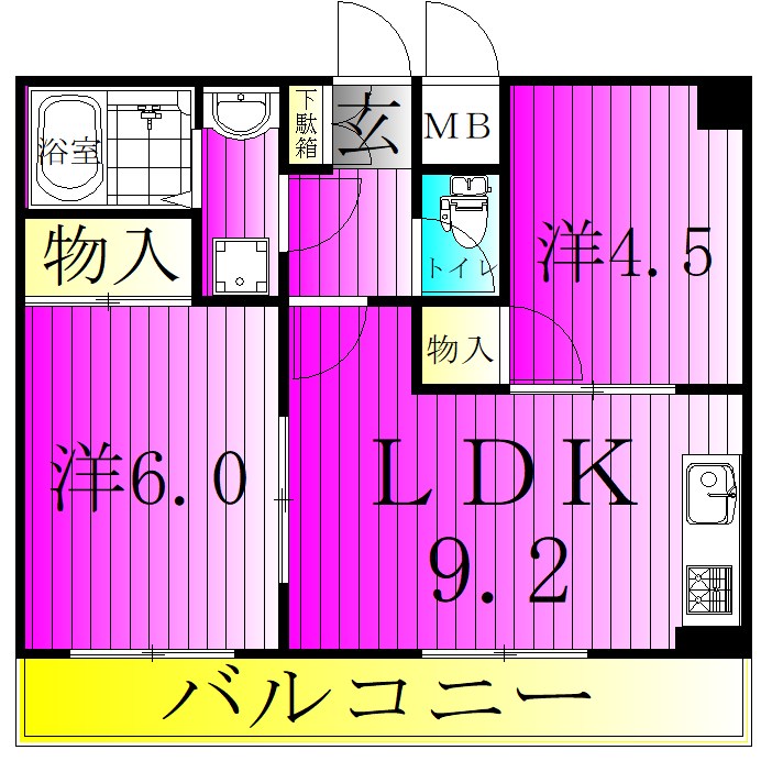メゾン松丸 203号室 間取り