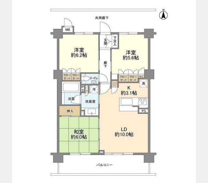 コンフォートパレス六町 間取り図