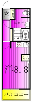 スカイ・ヒル 201号室 間取り