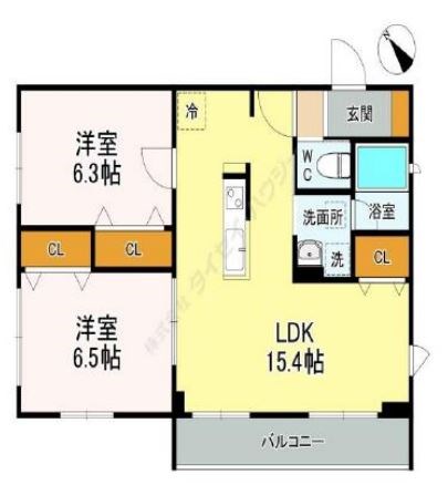 フォレストタウン 303号室 間取り