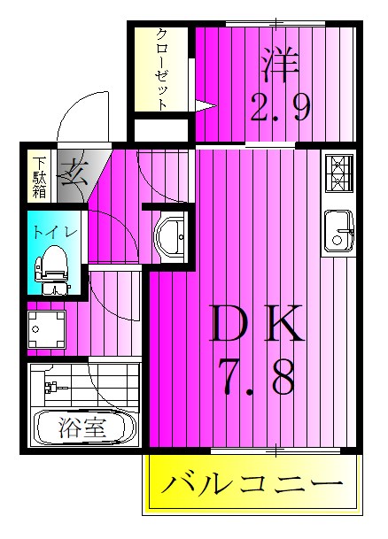 ＩＫＩ新八柱 104号室 間取り