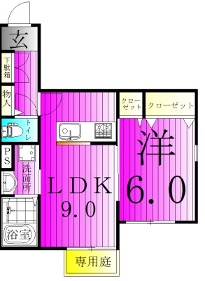 プランタン並木 102号室 間取り