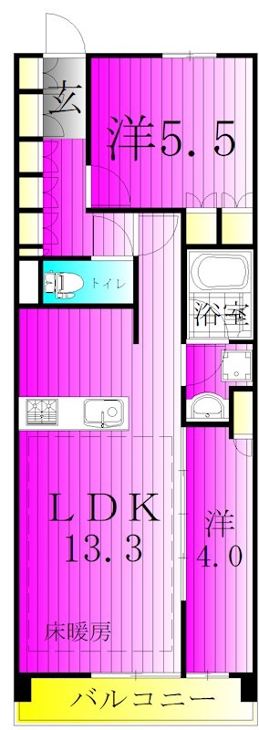 パークホームズ柏あけぼの二丁目 407号室 間取り
