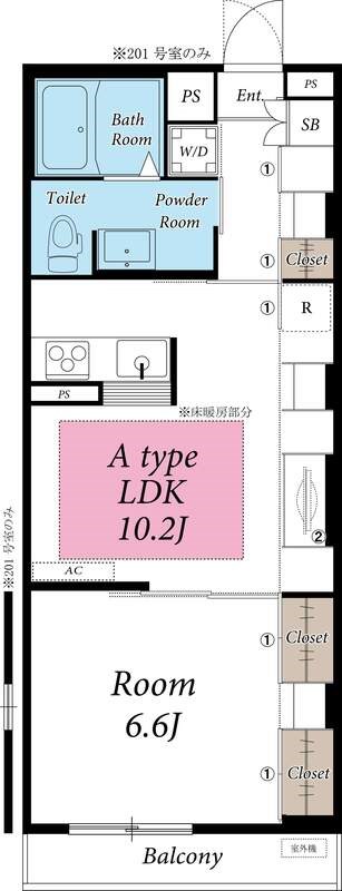 リブリ・ジェロ ドヴォム 102号室 間取り