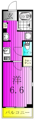 エクセラン松戸 101号室 間取り