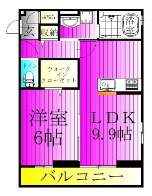 プランドール 303号室 間取り