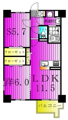 ルーチェⅤ 201号室 間取り