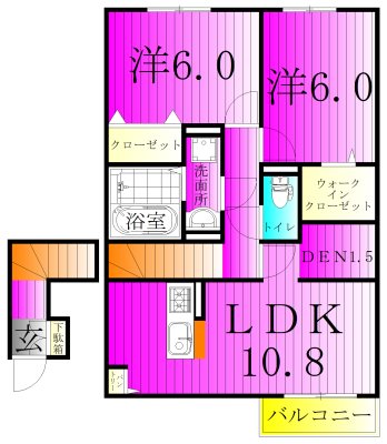 アセット　K 202号室 間取り