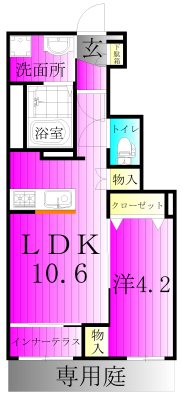 パルク　フェルメ 102号室 間取り