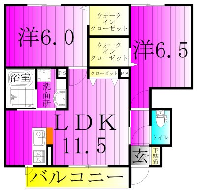エクセレントヒルⅠ 102号室 間取り