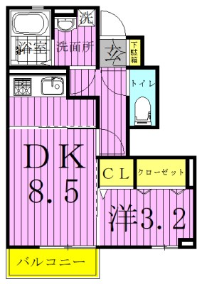 ベルフルール 101号室 間取り