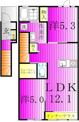 Ｌａ　ｇｌｙｃｉｎｅ～ラグリシーヌ～ 202号室 間取り