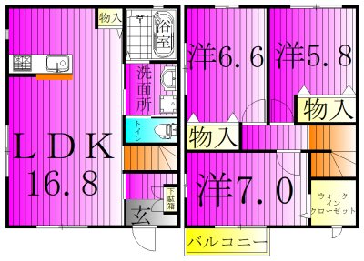 スカイＡ・Ｂ  Ａ101号室 間取り