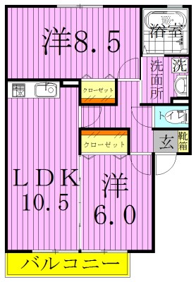 エーデルハイムＡＳＡＫＡ－Ｂ 間取り図