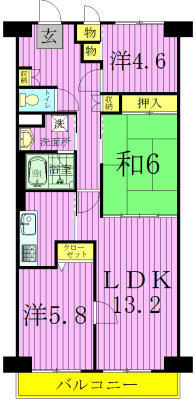 CASSIA柏 802号室 間取り