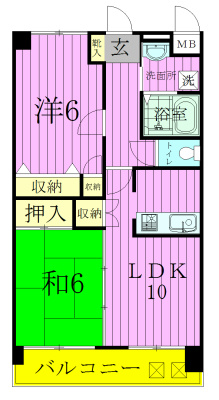 ファミール南流山 206号室 間取り