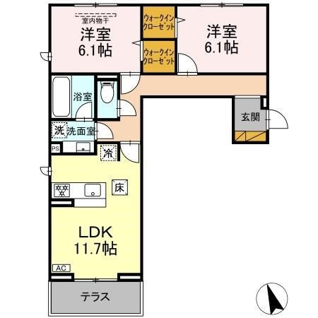 エテルナⅡ 105号室 間取り