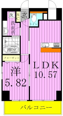セレス稔台 602号室 間取り