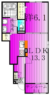 セレーナ 105号室 間取り