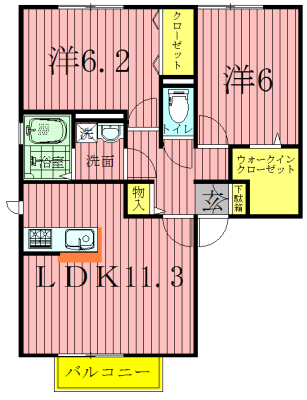 メビウスA 101号室 間取り