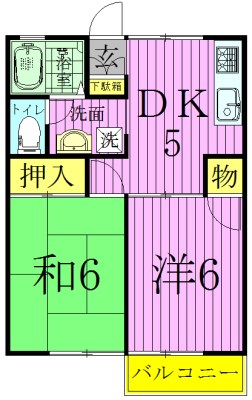 グリーンヒルズ中峠台 Ａ 103号室 間取り
