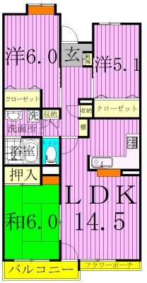 ISM南柏 503号室 間取り